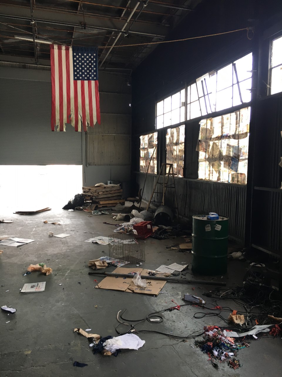 &nbsp;<br>Abandoned warehouse, dressed into empty stage