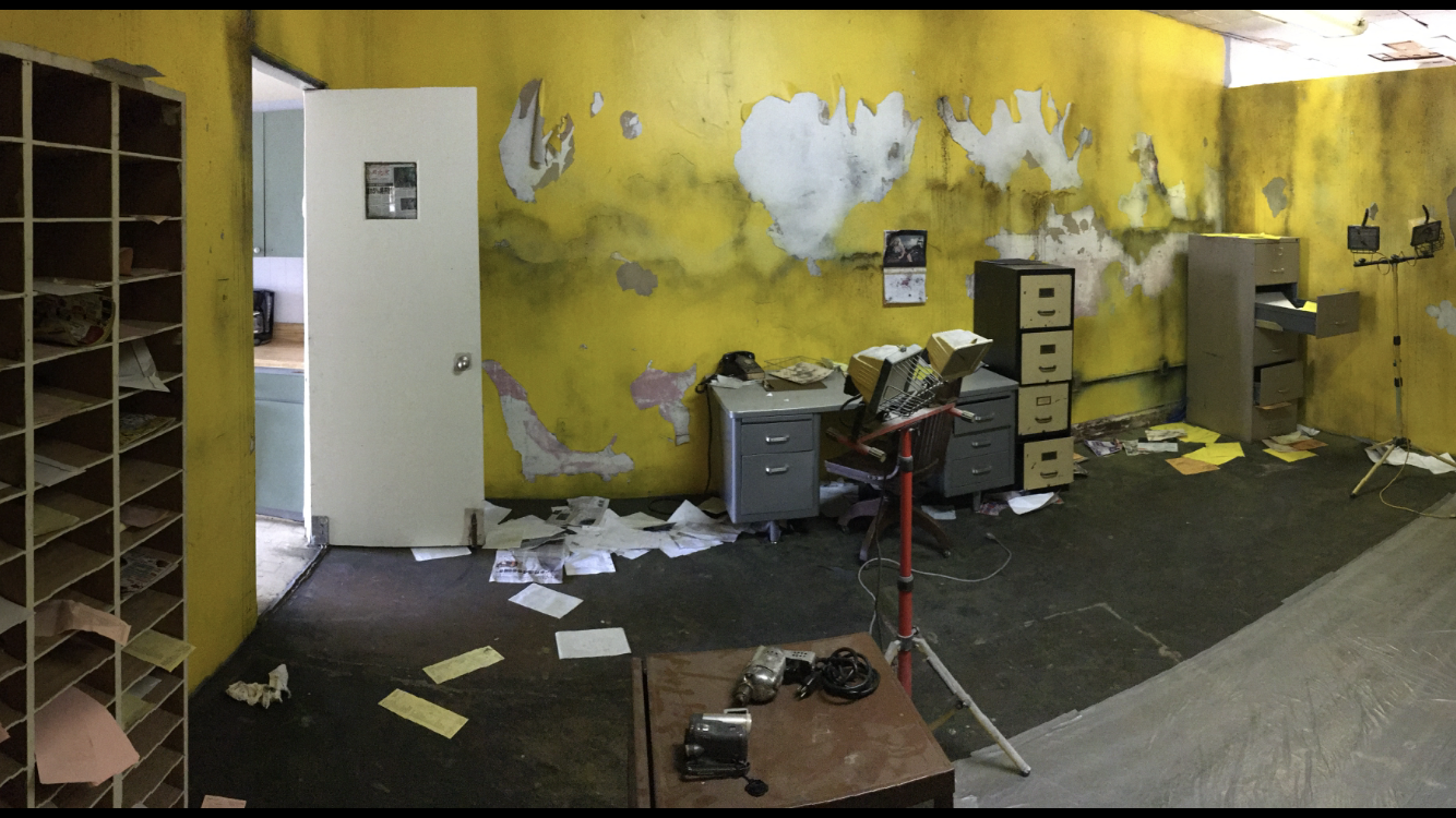 &nbsp;<br>Execution roon, painted and dressed into empty stage 